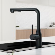 Cecipa Max - Grifo De Cocina Con Rociador Extraíble, Mezclador De Acero Inoxidable Negro, Giratorio 360°, Con 2 Modos De Funcionamiento