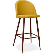 Fabric Upholstered Stool - Scandinavian Design - 76cm - Evelyne Yellow