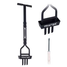Practixx Aérateur De Pelouse Manuel Avec Bac De Récupération Px-rl10 - Largeur De Travail 20 Cm - 3 Dents - Poignée Souple - Noir