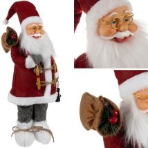 Kibani Weihnachtsmannfigur 45 cm – Premiumqualität – Weihnachtsdekoration – Grau, Rot, Weiß – 344 g