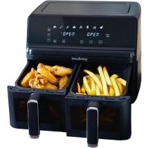 Innoliving Friggitrice Ad Aria Inn-798 Doppio Cestello 2700w, Da 8 Litri, 2 Griglie, Touchscreen Intelligente, Cottura Sincronizzata O Separata, 