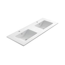 Encimera De Porcelana Blanca Con Dos Senos De 120 Cm