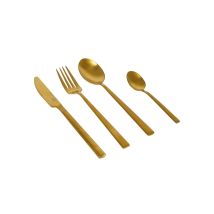 Set Di 16 Posate In Stile Industriale Con Finitura Dorata - Bo-camp