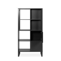 CALICOSY Aparador abierto doble cara antracita – Material aglomerado – Medidas 83.5x40x165 cm