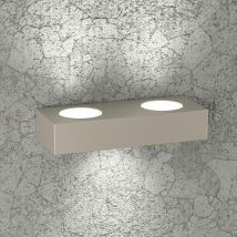 Applique Moderna Top Light Beaside 1190 A3 Gx53 Led Metallo Biemissione Lampada Parete, Finitura Metallo Sabbia