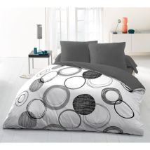 Les Tendances - Set Di Biancheria Da Letto In Microfibra Audace - 1 Copricuscino 220 X 240 Cm + 2 Federe 63 X 63 Cm - Grigio Chiaro