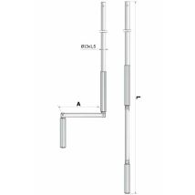 Enrouleur Manuel Pour Volet Roulant – Manivelle Complète En Aluminium Blanc – Longueur 1200mm – Ø13mm Pour Sortie De Caisson – Cherubini