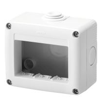 Gewiss – Caja de superficie modular de 3 puestos gris RAL 7035 – Dimensiones 99 x 82 x 55 mm – Grado de protección IP40
