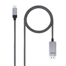 Nanocable 10.15.5002 Adaptador De Cable De Vídeo 1,8 M Usb Tipo C Displayport Aluminio, Negro