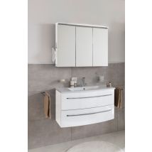 Lanzet Impulso Badmöbel Set 3-teilig, 90cm, Weiß, Spiegelschrank-06373145