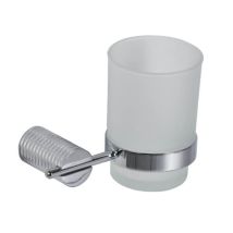 Showerdrape Vitality Chrome Stainless Steel & Frosted Glass Wall Mounted Toothbrush Holder