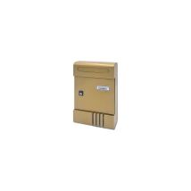 Buzón de correo – Alubox – Aluminio pintado bronce – 200x70mm – Apertura frontal – Cerradura de cilindro