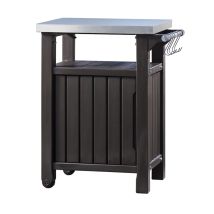 Keter Mesa De Jardín Barbacoa Almacenamiento Grafito