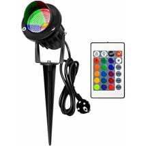 Illuminazione Da Giardino, Faretto Da Giardino Cob Da 10 W, Illuminazione Colorata Rgb Con Telecomando, Faretto Da Esterno Con Picchetto, Lampada Da 