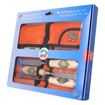 Set Di Scalpelli 10.16.20.26 Mm Di Altezza Del Carpino Borsa A Rullo In Pelle Da 4 Pezzi