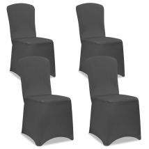 Detex Fundas Para Sillas Juego De 4 Cubre Sillas Elásticos Certificación Oeko-tex Bodas Navidad Aniversarios Antracita