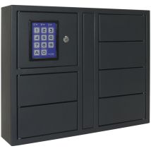 Rottner - Schlüsseltresor Mit Code - Schlüsselsafe Mit 6 Fächer Und Beleuchtetem Display, Stahl Anthrazit