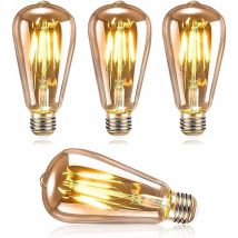 Arnault - E27 Led Light Bulb, Edison Led Light Bulb St64 4w Retro Edison Light Bulb Vintage Decorative Lamp Nostalgic Antique Led Light Bulbs Warm 