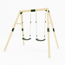 Galactica Garden Outdoor Wooden Single Swing Set, Playground For Kids With 1 Plastic Seat