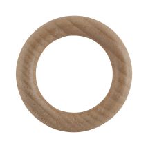 Vorhangring aus hellem Eichenholz lackiert – 10 Stück – Innen-Ø 38 mm – Außen-Ø 56 mm