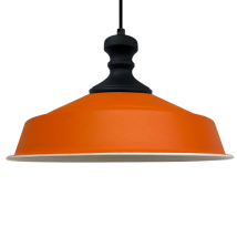 Handbemalte Industrielle Hängeleuchte Aus Orange Metall – Vintage-kronleuchter E27 Ø41 Cm Für Wohnzimmer, Schlafzimmer Oder Esszimmer