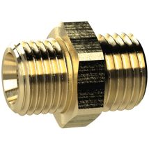 Doppelgewindenippel, M24x1,5 A., M24x1,5 A., Sw 28, Messing - Riegler