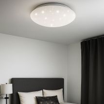 Deckenleuchte Sterneneffektleuchte Designleuchte Deckenlampe Sternenhimmel Effekt, Metall, Rundform, 1x Led 15 Watt 1200 Lumen Kaltweiß, Dxh: 30x10 Cm