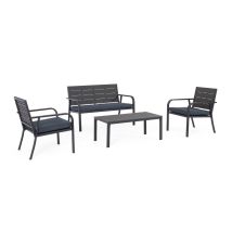 Canapé En Acier Et Plateau De Table En Pehd Anthracite