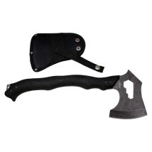 Drillpro - Hacha Third De Acero Inox, Tamaño Total De 37 Cm, Mango De Abs Negro, Funda De Nylon, S4100-2, Herramienta Para Uso Deportivo, Pesca Y Caza