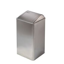 Mediclinics - Pp0065cs Papelera Con Tapa Auto-retorno Acero Mate - Ref: Pp0065cs