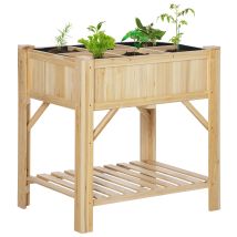 Letto Per Orto Rialzato Con 6 Scomparti Di Abete, 78.5x58x81cm