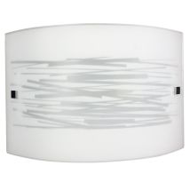 E-ENERGY Wandleuchte Manuela – verchromte Oberfläche – weiße Glasplatte – E27 Fassung – 1x57W – 34x22x9 cm