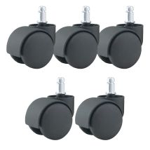 Waytex - Rotelle Universali Per Sedia Da Ufficio, Diametro 50 Mm, Confezione Da 5, Colore: Nero, 78153