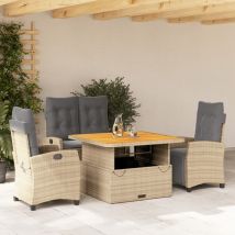 Torana - Set De Comedor Jardín Con Cojines 4 Pzas Ratán Sintético Beige Vidaxl