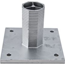H+s Dübelplatte Für Die Hauptsäule (zaunhöhe Bis 1,25m) 55x125 Mm Aluminium