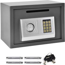 Briefness - Electronic Digital Safe Box Large 16 Litre Volume For Home Hotel Security With 4 Locking Bolts And 2 Keys Wall Or Floor Mounted 25x35x25cm