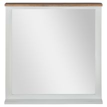Womo-design - Specchio Da Parete Xi'an 80 X 76 Cm Cornice In Colore Naturale E Bianco In Legno Massiccio Di Mango Stile Rustico Clasico Specchiera Da 