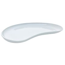 M.p.s. Set 6 Piatto Piano Porcellana Bianco 26x18x2 Cm