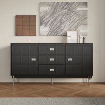 Fufu&Gaga Sideboard mit 2 Türen und 3 Schubladen – schwarze Holzmaserung – MDF + Metall – 160x40x83cm – 50kg