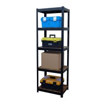 Relaxdays Heavy-duty Shelving Unit, Hwd 180x60x30 Cm, 500 Kg, 5 Shelves, Industrial Storage Rack, Black/brown