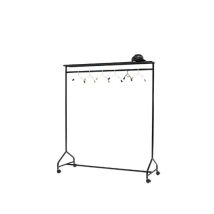 Stand appendiabiti con ruote e cappelliera – 545 x 1500 mm – Altezza 1720 mm – Nero