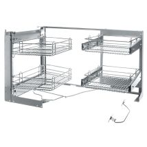 Bastidor extraíble Evona con cestos cromados – 850 mm – 568 mm – 489 mm – 2 cestos