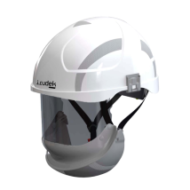 Casco de seguridad eléctricamente aislante con visor integrado – Protección básica contra arco eléctrico – Normas EN 397+A1, EN 50365, EN 166 – 920 g