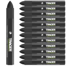 Tracer Construction Lumber - Pennarelli A Pastello, Confezione Da 12, Colore Nero, 12 Pastelli Per Marcatura Multisuperficie