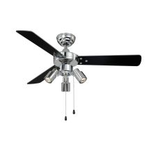Aireryder Cyrus Ventilatore Da Soffitto Con Illuminazione E Interruttore, 107 Cm, Rivestimento Cromato Lucido, Pale Reversibili Di Color Nero / 