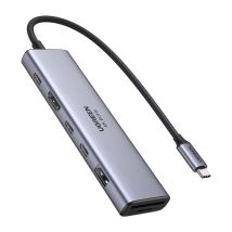 Ugreen Revodok 7-in-1 Hub/adapter: Usb-c Auf 2x Usb-c 3.2, Usb-a 3.2, Hdmi 4k 60hz, Sd/tf, Pd 100w