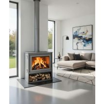 Juan Panadero – 700 – Stufa a legna Zeux 700, 11 kW, Efficienza 76%, Colore grigio antracite –