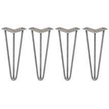 Legs - Set Di 4 Gambe Per Mobili Gamba Per Tavolo In Acciaio Gambe A Forcina Include Viti E Piedini Protezione Gratuiti (31-71cm) - 30.5cm - 3 Rebbi -