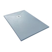 Duschwanne Aus Kompositstein Mit Schiefer-muster Flach (txbxh) 120 X 80 X 3 Cm Grau - Veroni