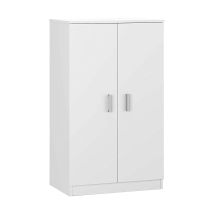 Mehrzweck-kabinett Norwalk, Schuhschrank Mit 2 Türen, Niedriger Schrank Mit 6 Einlegeböden, Modernes Niedriges Schuhregal, Cm 75x36h101, Weiß
